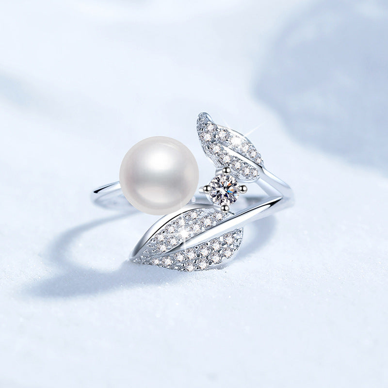 S925 Petal Pearl Ring