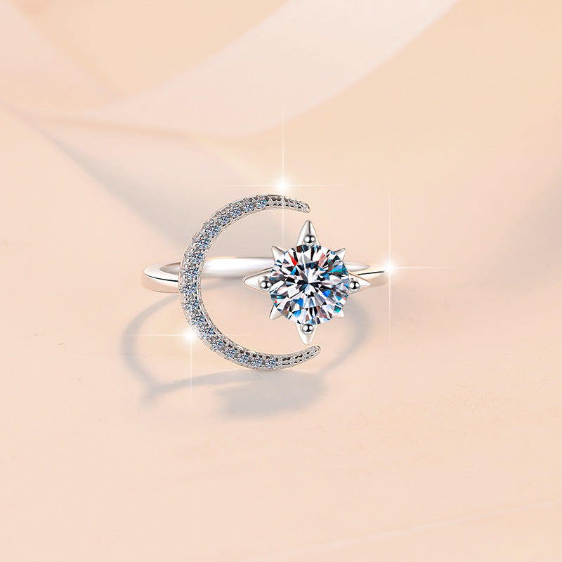 s925 Fantasy Star and Moon Ring