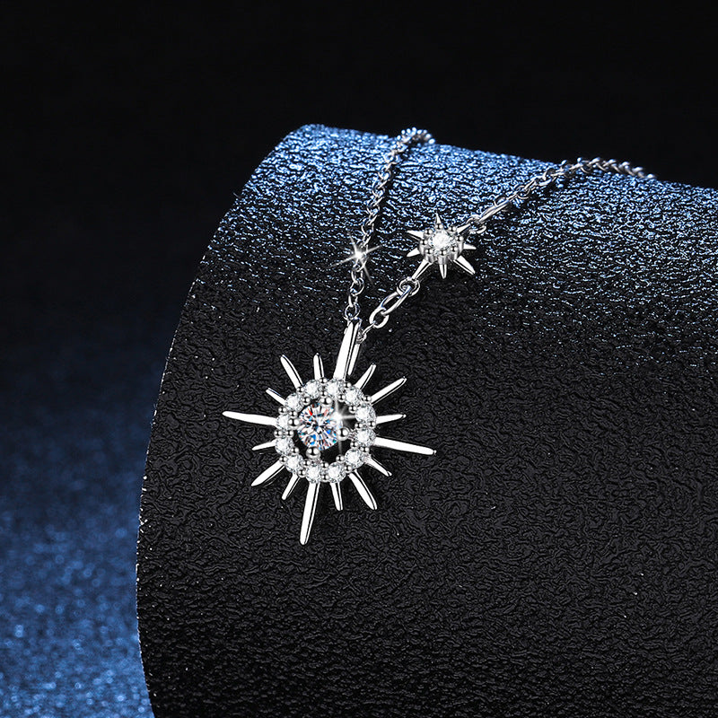 s925 star and moon necklace