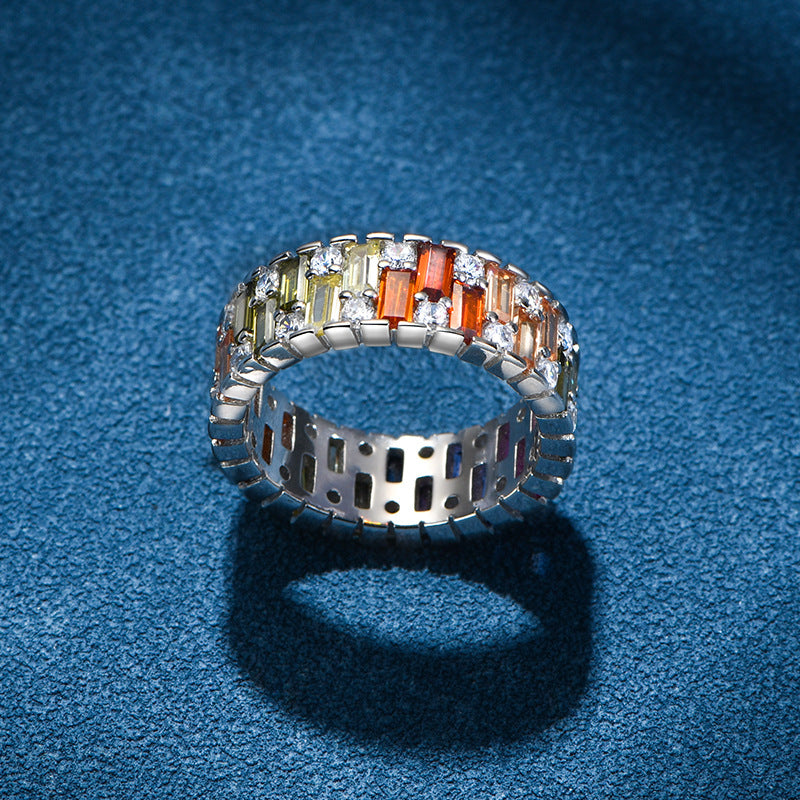 Luxury S925 Tiered Color-Block Ring