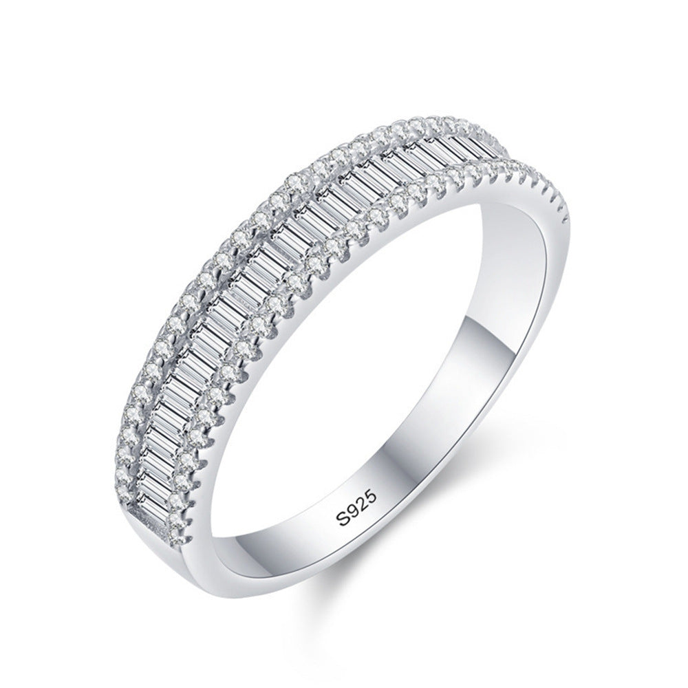 Micro-Pavé Diamond Teardrop Couple's Rings S925 Sterling Silver Fashion Ring Set for Women