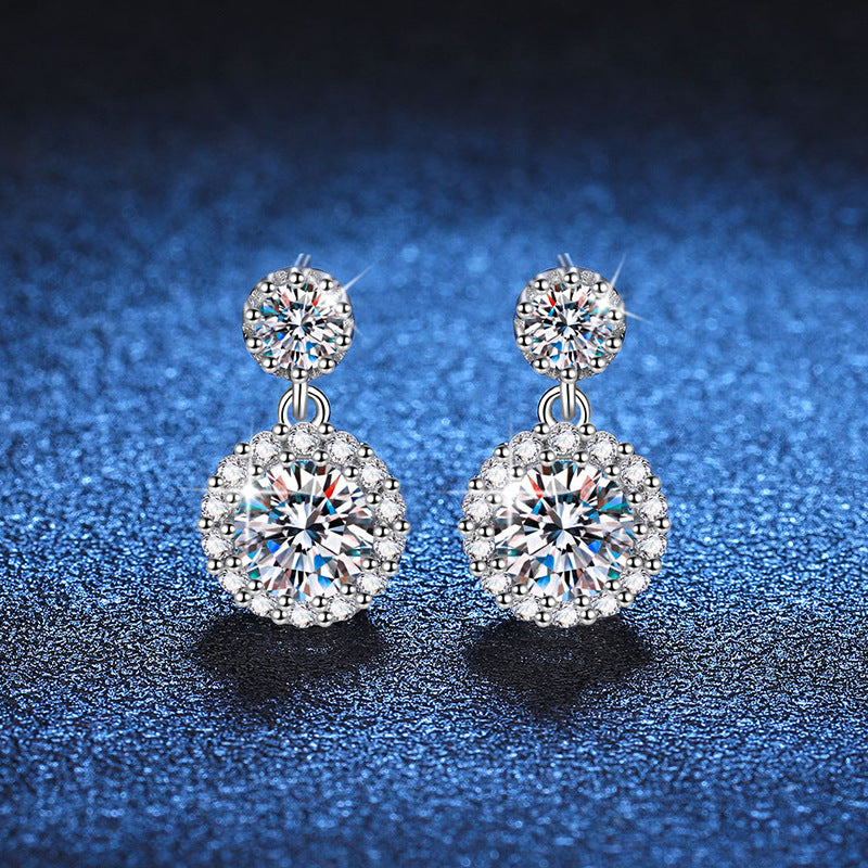 s925 simple round bag earrings
