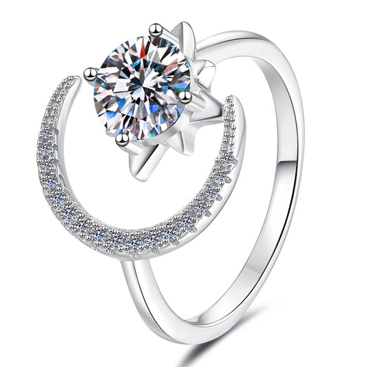 s925 Fantasy Star and Moon Ring
