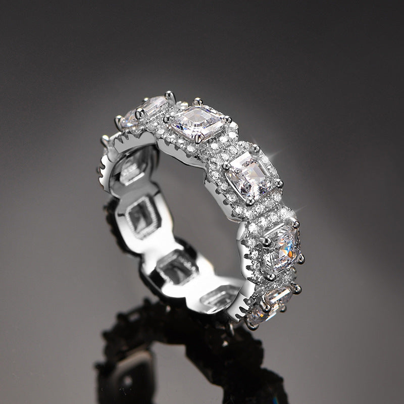Luxury Square Zirconia S925 Sterling Silver Ring