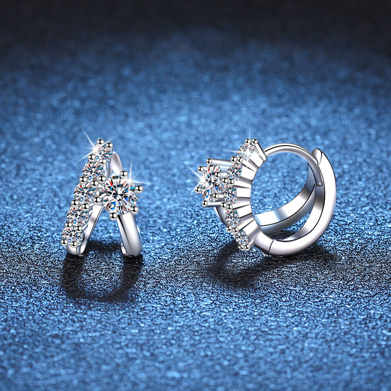 s925 asymmetrical stud earrings