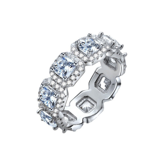 Luxury Square Zirconia S925 Sterling Silver Ring