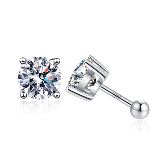 s925 sterling silver threaded stud earrings