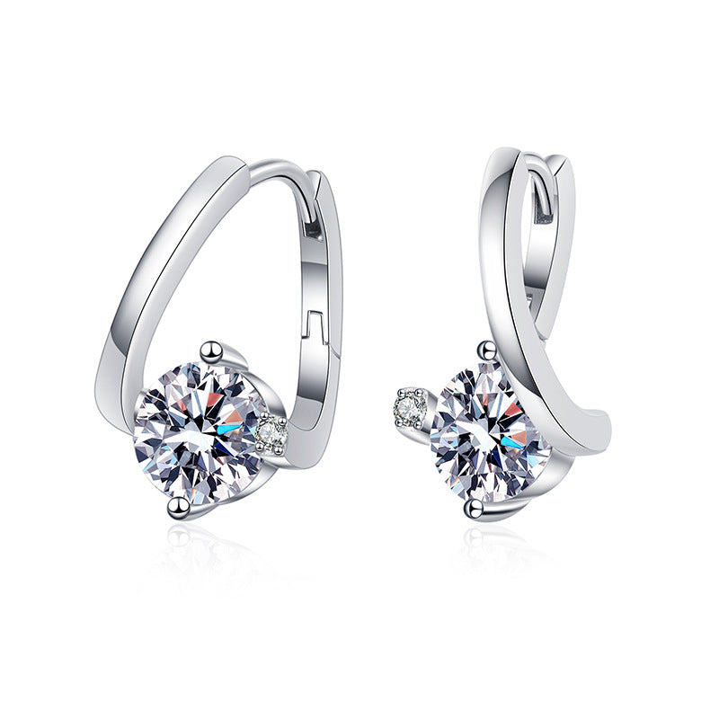 s925 silver moissanite earrings