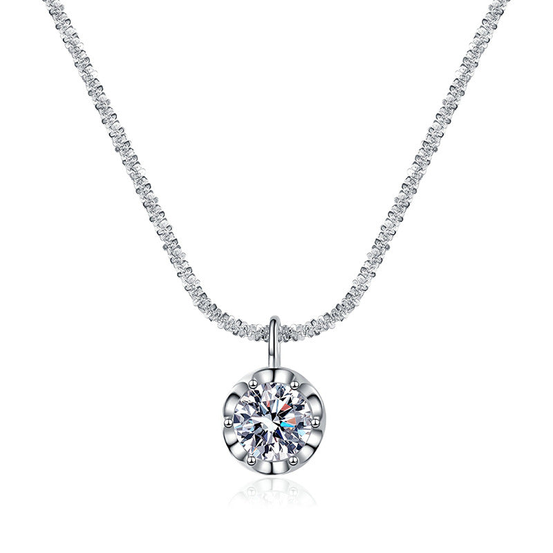 s925 sparkling crown necklace