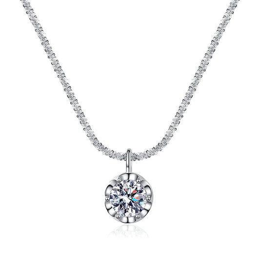 s925 sparkling crown necklace