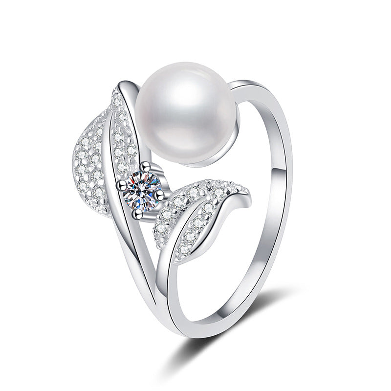 S925 Petal Pearl Ring