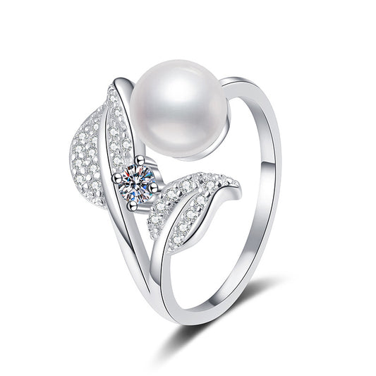 S925 Petal Pearl Ring