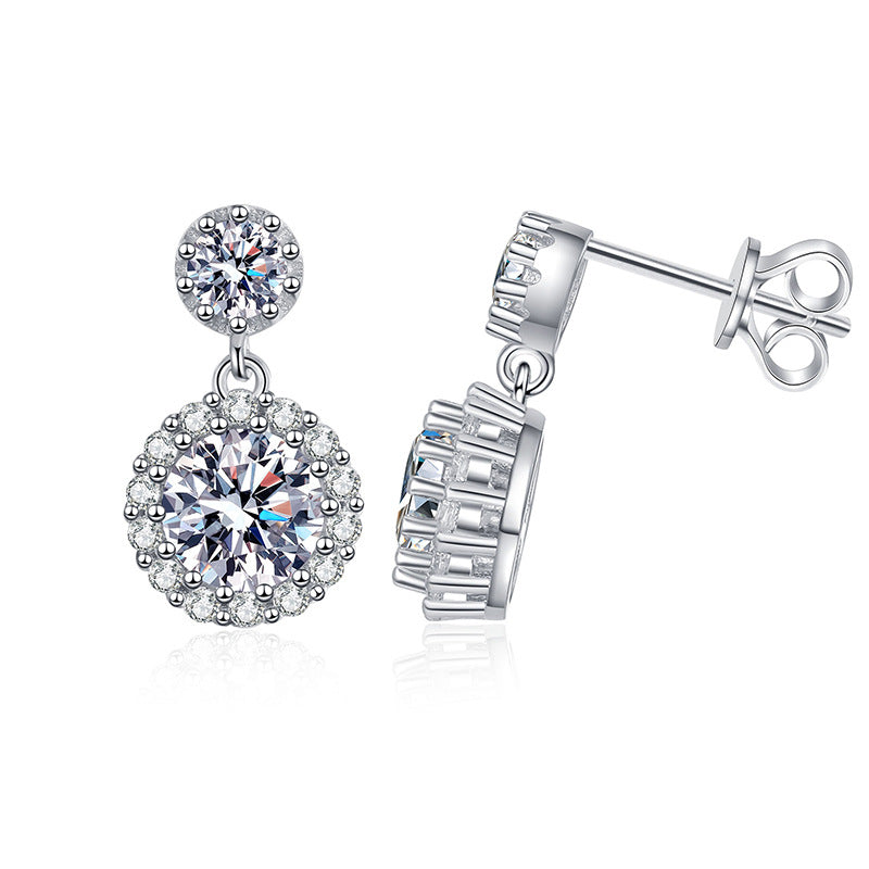 s925 simple round bag earrings