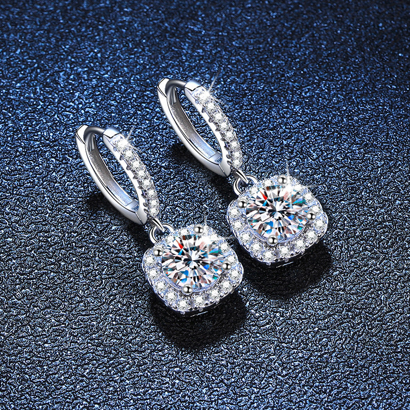 s925 silver moissanite earrings