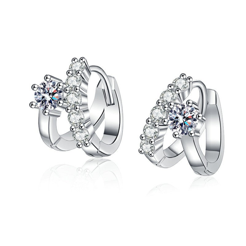 s925 asymmetrical stud earrings