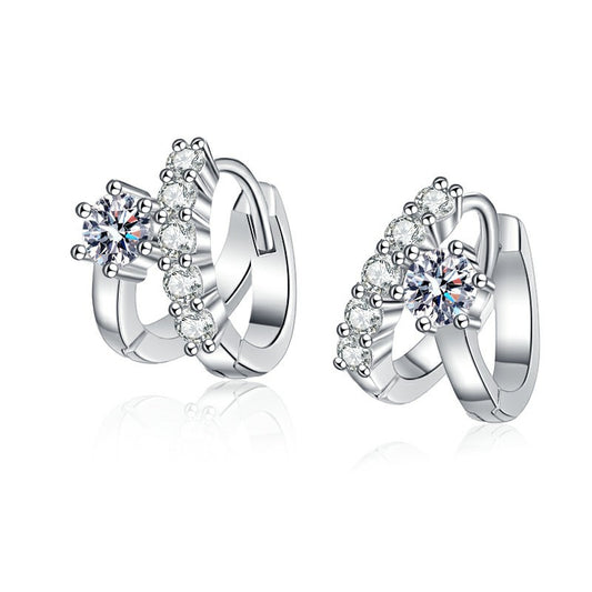s925 asymmetrical stud earrings