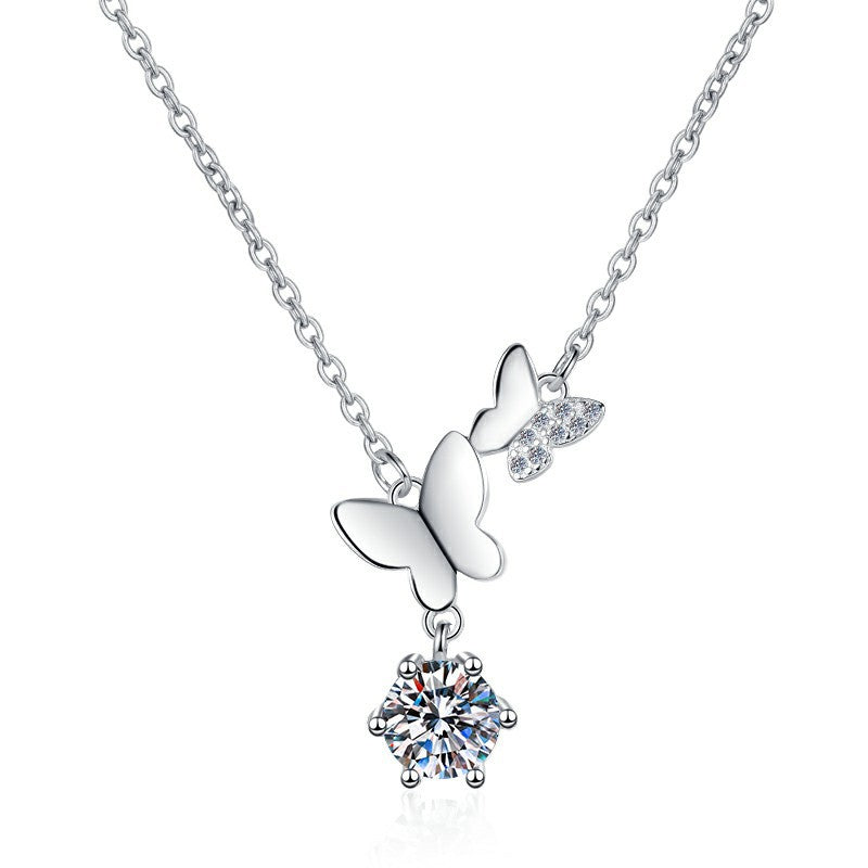 s925 Fashion Butterfly Pendant Necklace