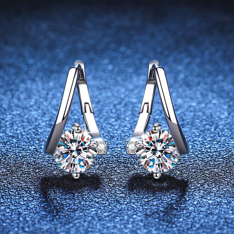 s925 silver moissanite earrings