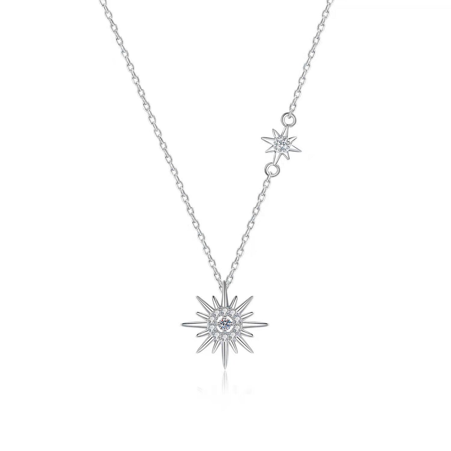 s925 star and moon necklace