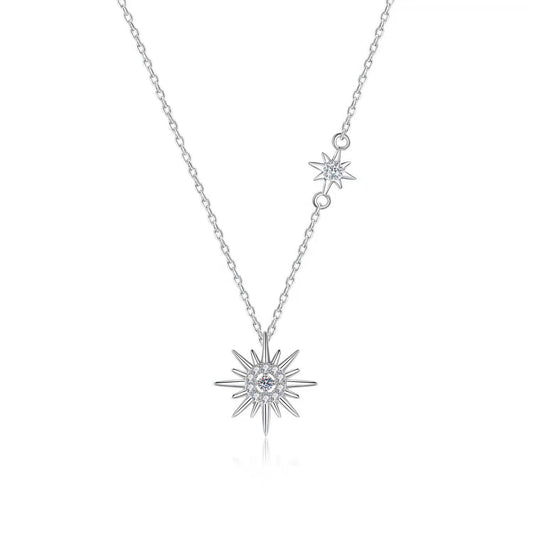 s925 star and moon necklace