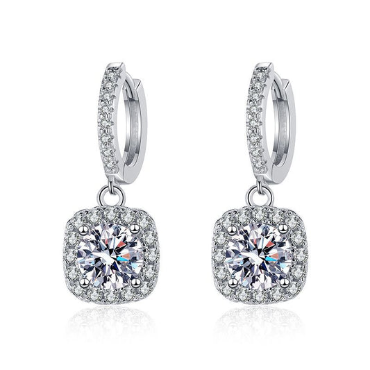 s925 silver moissanite earrings